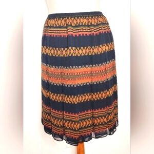 ELLEN TRACY PLEATED SILK CHIFFON SKIRT